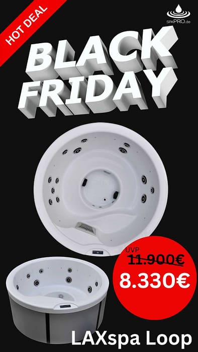 Weisser Whirlpool auf schwarzem Hintergrund